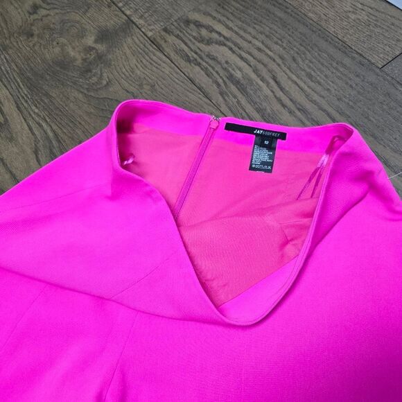 🆕️ Jay Godfrey Churchill Wide Leg Front Slit Dress Pants in Bright Fuchsia Pink - Picture 6 of 12
